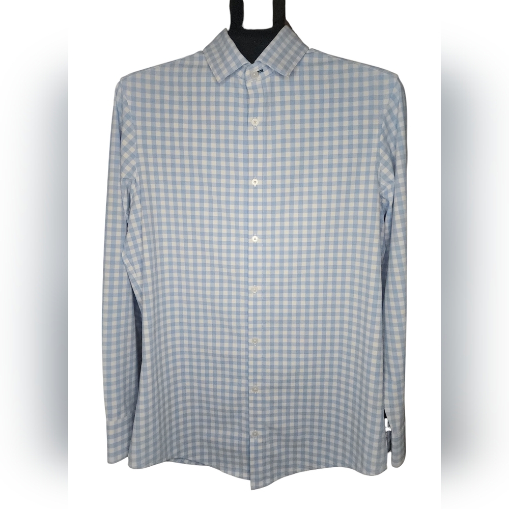 Mizzen+Main Leeward Trim Fit Gingham Button-Up Shirt, Mens Small - Picture 2 of 6